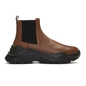 Tibi Brown Diego Leather Winter & Rain Boots Sz 41/11‎
